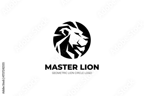 Geometric Lion Circle Logo