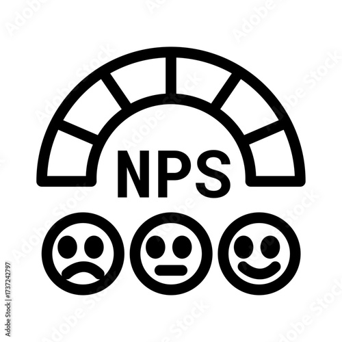 NPS Gauge Line Icon of Net Promoter Score Icon Set