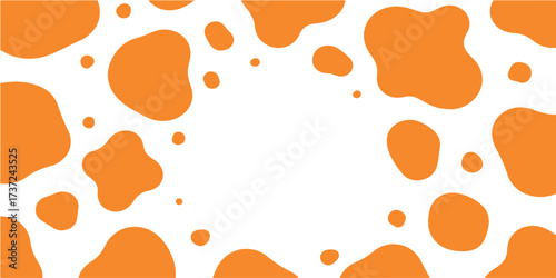 Vibrant orange cow pattern vector graphic scalable illustration for design projects