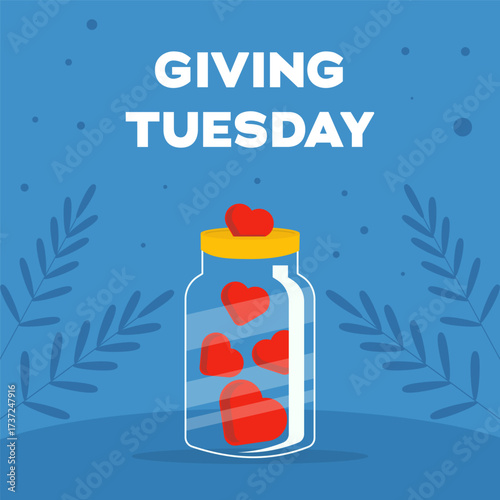 happy giving tuesday illustration in flat design style