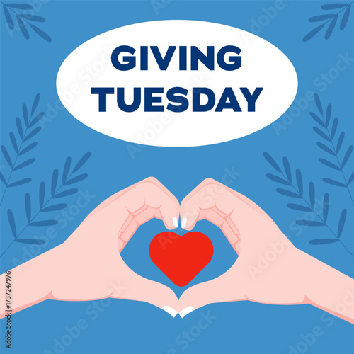 illustration for giving tuesday in flat design style