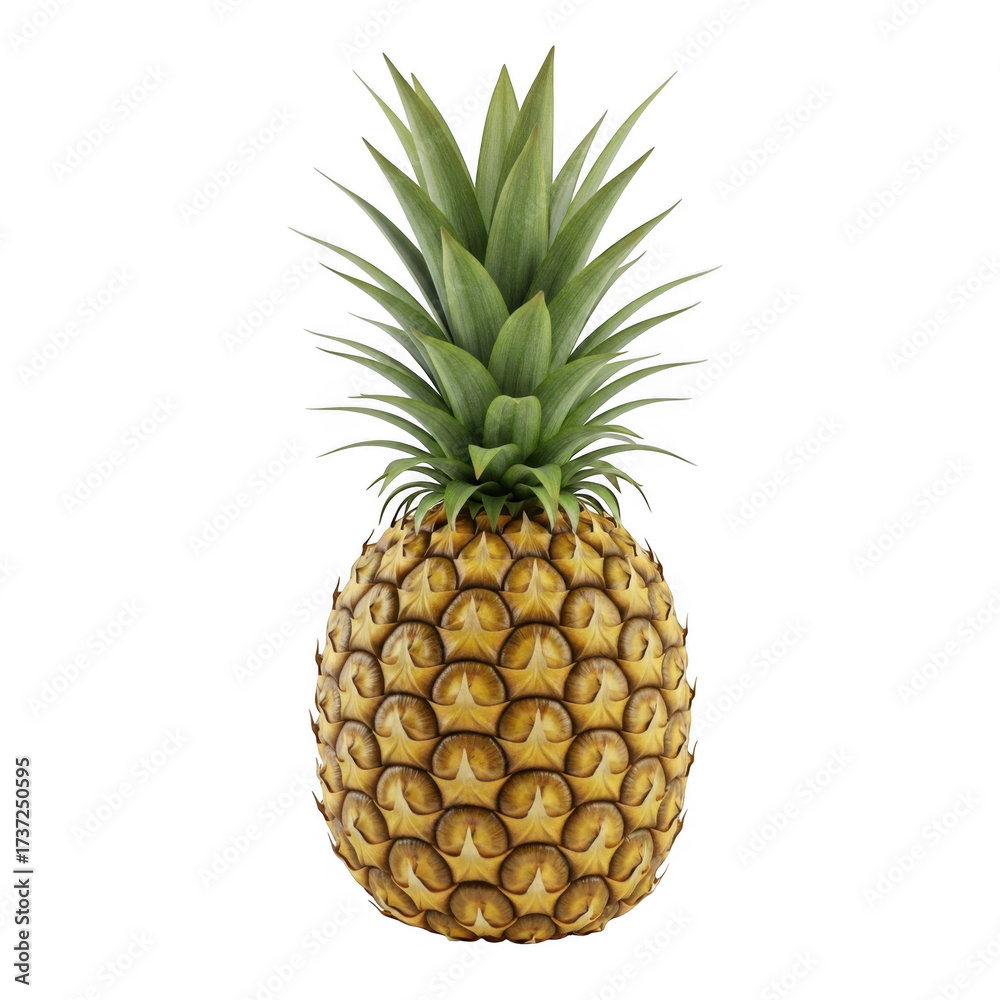 Fototapeta premium A ripe pineapple isolated on transparent background
