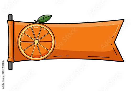 A vibrant orange banner with an orange slice, featuring 'Day Wine Sign' text. Bold, playful design suitable for branding and promotional materials. Clean, modern illustration.
