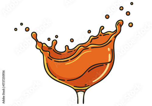 A vibrant splash of wine color forms a wine glass silhouette, creating a dynamic and visually appealing design. Modern, graphic style. Perfect for branding and marketing.