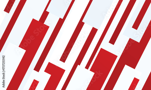 Abstract technology geometric stripe red and white color shiny motion diagonally background. Template for brochure, print, magazine, poster, website, magazine, annual report. Vector corporate design