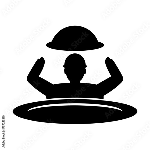 Chef presenting food under a cloche silhouette