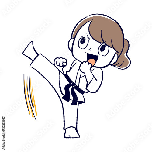 柔道をしているイラスト