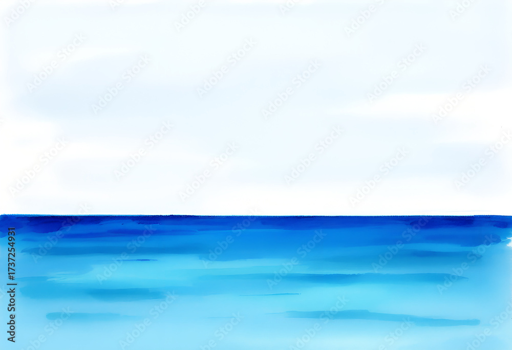 Fototapeta premium Blue ocean horizon with sky