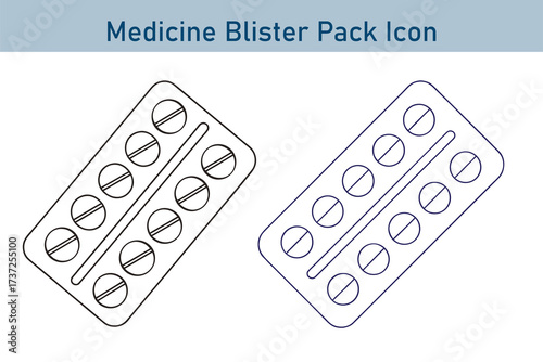 Medicine blister pack icons | Tablet strip vector illustration
