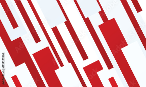 Abstract technology geometric stripe red and white color shiny motion diagonally background. Template for brochure, print, magazine, poster, website, magazine, annual report. Vector corporate design