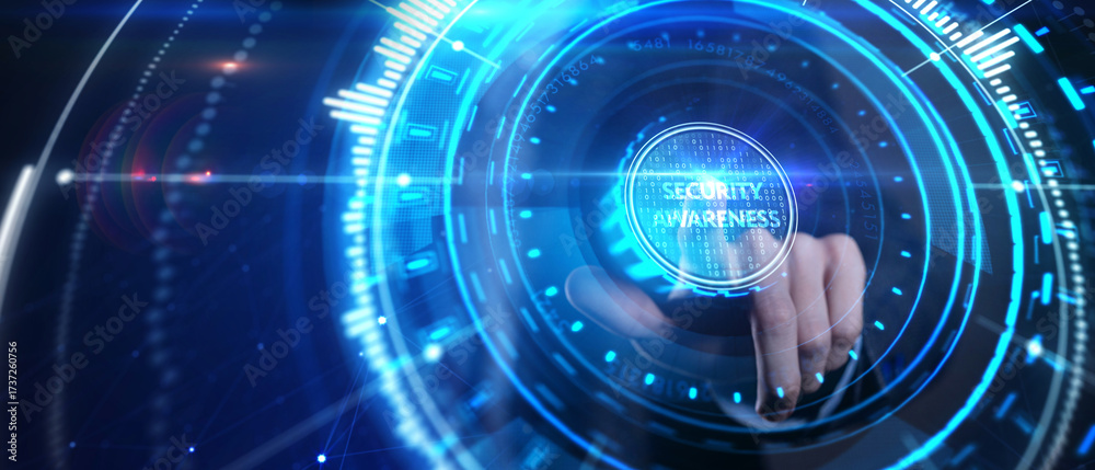 Fototapeta premium Inscription Security Awareness. Information Security Skills Management Service.