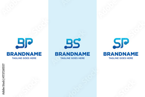 Letters BP BS SP Technology Logo, symbolizing innovation, digital growth, and connectivity