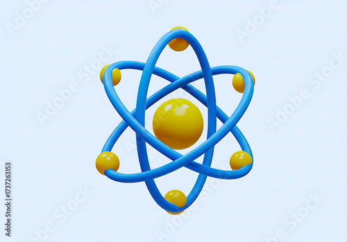 atom 3d illustration