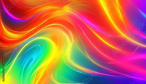 Wallpaper Mural Vibrant abstract swirling rainbow light streaks creating a dynamic and energetic background with a sense of movement and flow of color Torontodigital.ca