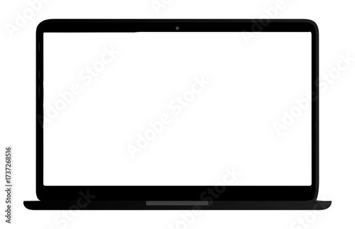 Laptop icon with blank screen. Editable vector illustration of modern computer for digital workspace. EPS tech device graphic