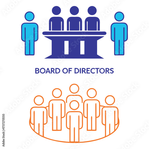 Teamwork and governance iconography representing board of directors and company leadership