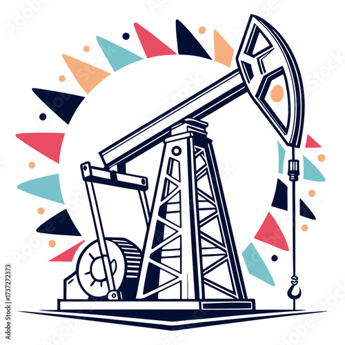 Vector art of oil pump jack vector illustration petroleum industry equipment oil and gas extraction oil rig silhouette oilfield well crude oil production fossil fuel energy