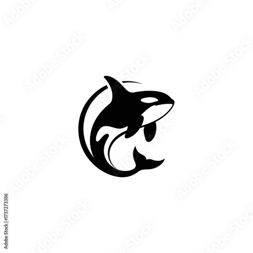 Killer Whale Emblem Silhouette