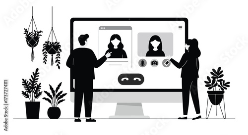 Virtual meeting with a team showcasing modern work and communication styles