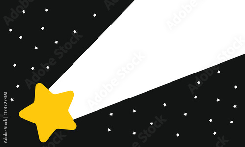Background illustration of shooting stars with negative space and copy space. Abstract Falling Star.