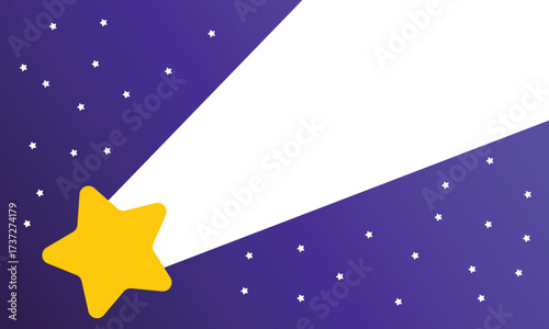 Background illustration of shooting stars with negative space and copy space. Abstract Falling Star.