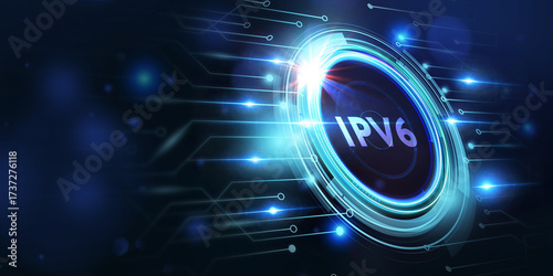 Business, Technology, Internet and network concept. IPV6 abbreviation. Modern technology concept. 3d illustration