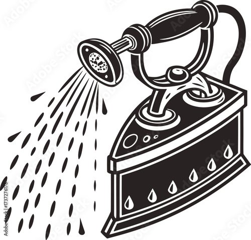 old iron on a white background