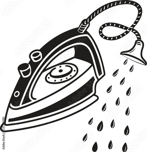 steam iron isolated on white background