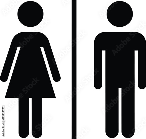 Minimalist Gender Symbols Man and Woman Icons with Transparent Background