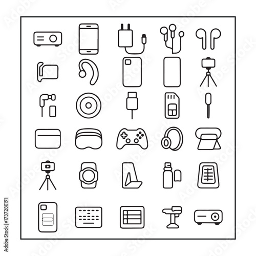 Mobile accessories item icon vector illustration