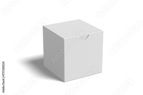 High Angle View of Blank White Square Gift Box, 3d Illustration