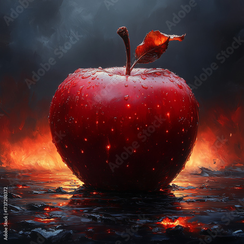 apple in water