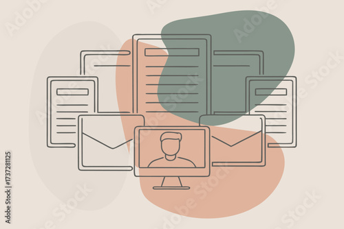 Digital Communication and Information Flow Concept with Documents and Computer technology