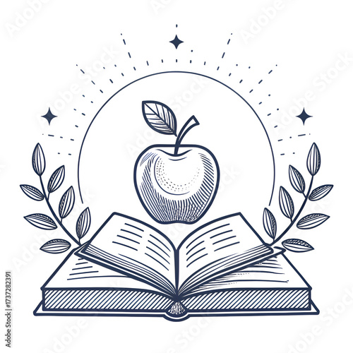 book and apple vector foam