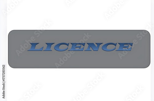 License text displayed on a grey rectangular shape with rounded corners