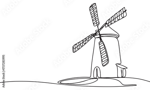 Windmill Line Art