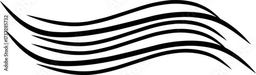 Abstract black wave lines flowing smoothly in dynamic motion. Minimalist design perfect for backgrounds, logos, textiles, wallpapers, and modern digital art.
