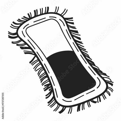 Cleaning mop with fringed edges on white background  