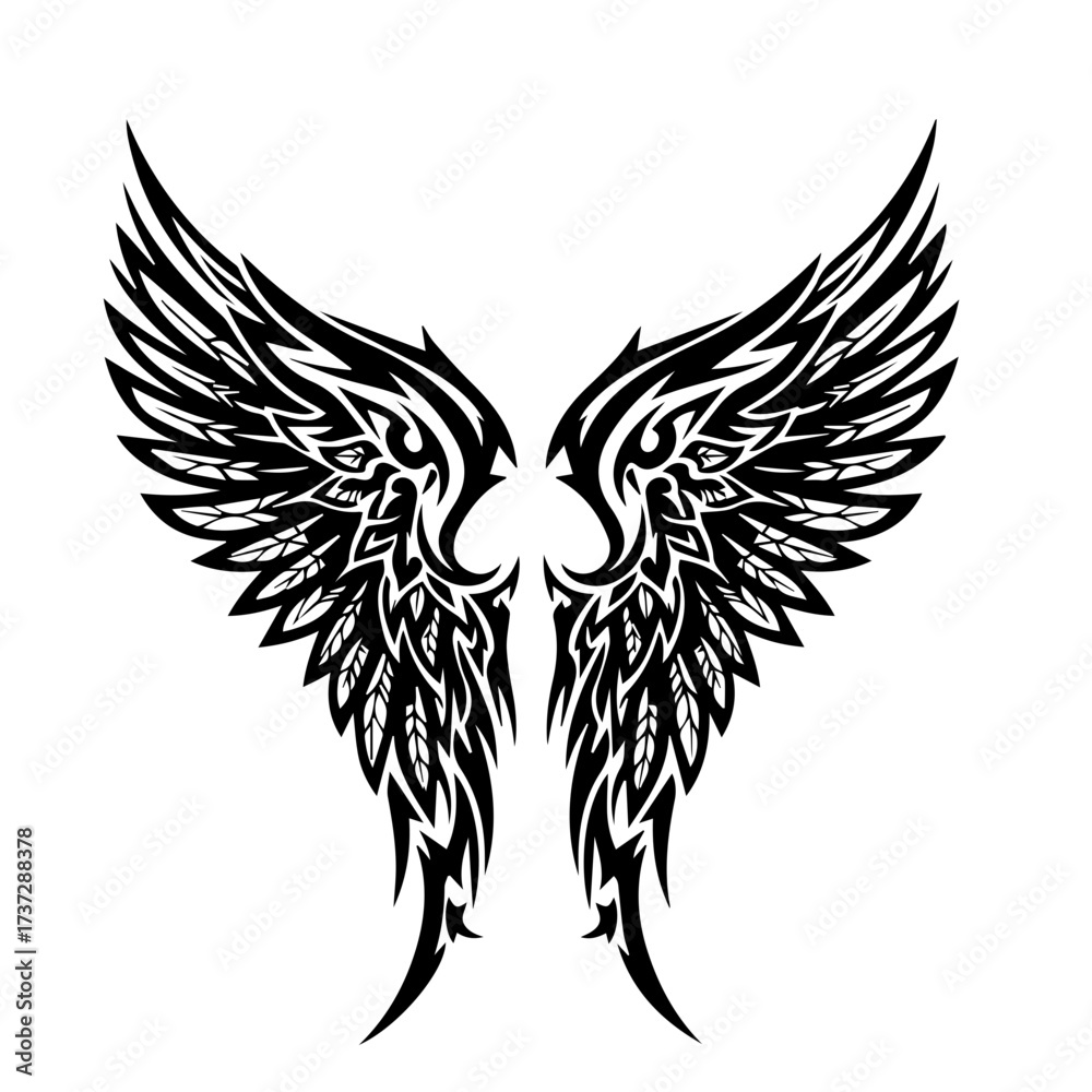 Fototapeta premium Tribal Angel Wings
