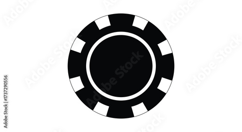 Simple black and white illustration of a circular casino gaming chip