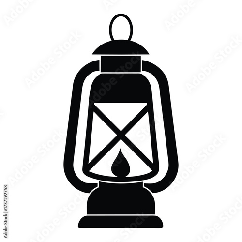a black and white illustration of a lantern