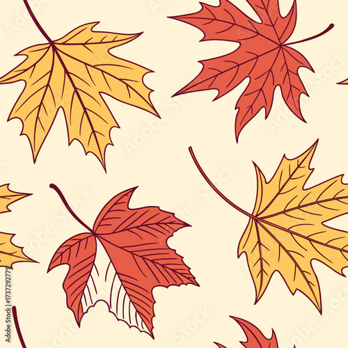 autumn leaves seamless pattern