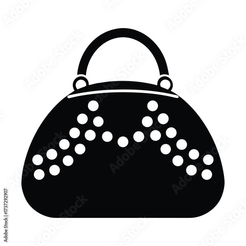 black purse isolated on white background