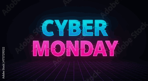 Cyber Monday Digital Glitch Text Effect