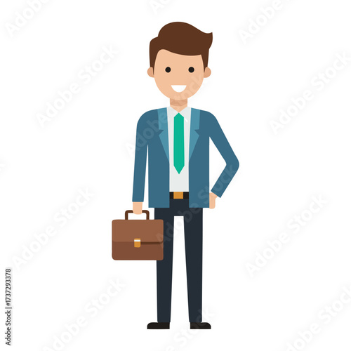 businessman with briefcase vector illustration
