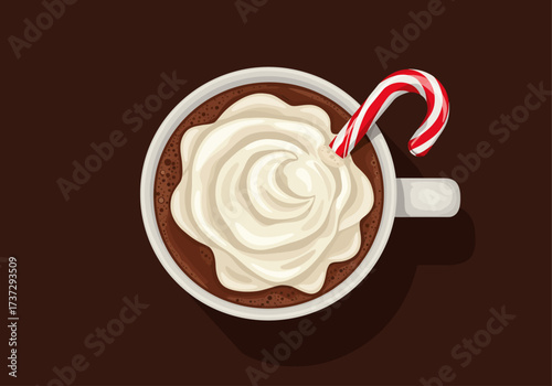 Festive Hot Chocolate Drink Flat Lay