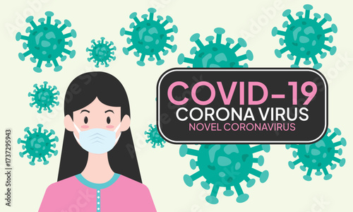 Coronavirus in China. Novel coronavirus (2019-nCoV), people in white medical face mask. Concept of coronavirus quarantine vector illustration. woman in white medical face mask.