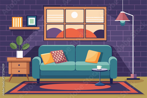 living room interior with furniture