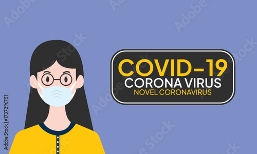 Coronavirus in China. Novel coronavirus (2019-nCoV), people in white medical face mask. Concept of coronavirus quarantine vector illustration. woman in white medical face mask.