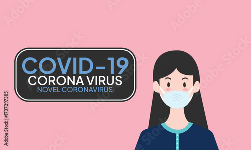 Coronavirus in China. Novel coronavirus (2019-nCoV), people in white medical face mask. Concept of coronavirus quarantine vector illustration. woman in white medical face mask.